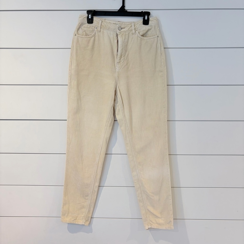 BDG Cream Corduroy Pants High Rise Mom Core Minimalist Neutral 29 Soft Girl